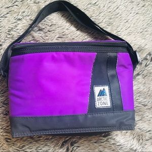 ARCTIC ZONE purple black cooler lunchbox with belt